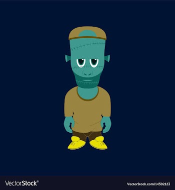 Flat on background of zombie men vector image