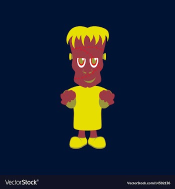 Flat on background of zombie men vector image