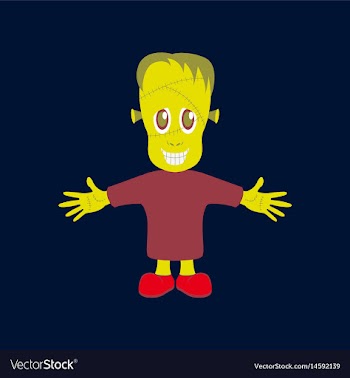 Flat on background of zombie men vector image