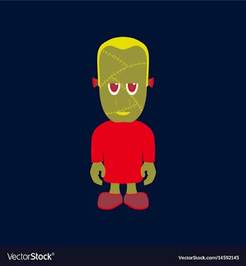 Flat on background of zombie men vector image