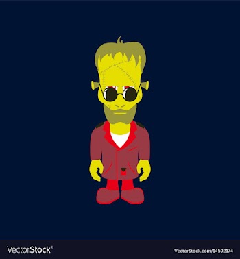 Flat on background of zombie men vector image