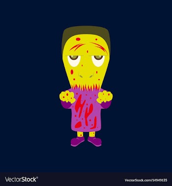 Flat on background of zombie men vector image