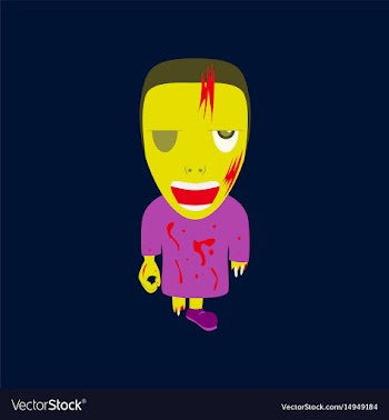 Flat on background of zombie men vector image