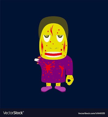 Flat on background of zombie men vector image