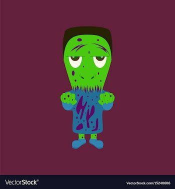 Flat on background of zombie men vector image