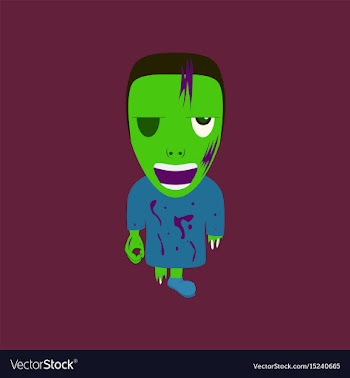 Flat on background of zombie men vector image