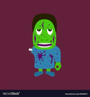 Flat on background of zombie men vector image