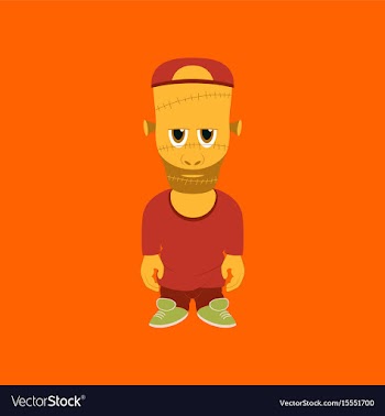 Flat on background of zombie men vector image