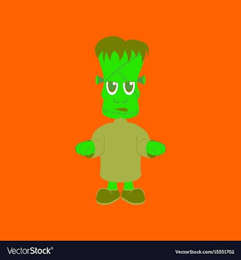 Flat on background of zombie men vector image