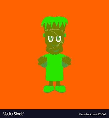 Flat on background of zombie men vector image