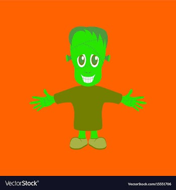Flat on background of zombie men vector image