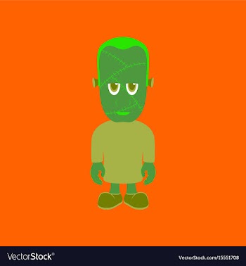 Flat on background of zombie men vector image