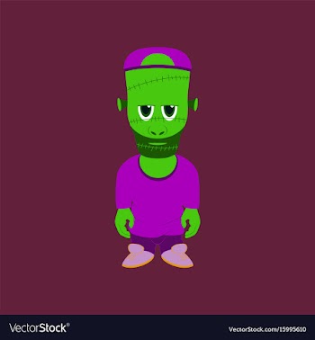 Flat on background of zombie men vector image