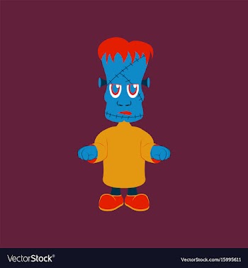 Flat on background of zombie men vector image