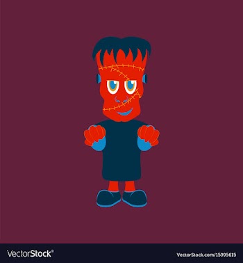 Flat on background of zombie men vector image