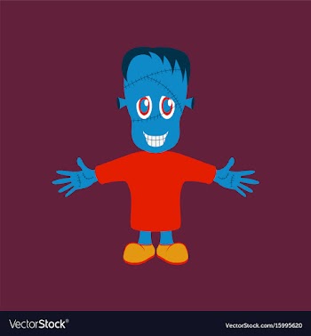 Flat on background of zombie men vector image