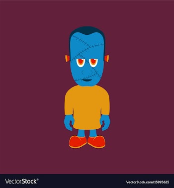 Flat on background of zombie men vector image