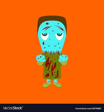 Flat on background of zombie men vector image