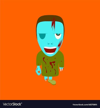 Flat on background of zombie men vector image