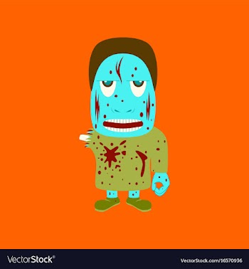 Flat on background of zombie men vector image