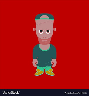 Flat on background of zombie men vector image