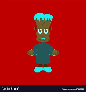 Flat on background of zombie men vector image