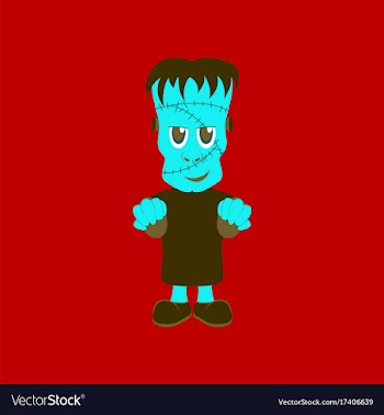 Flat on background of zombie men vector image
