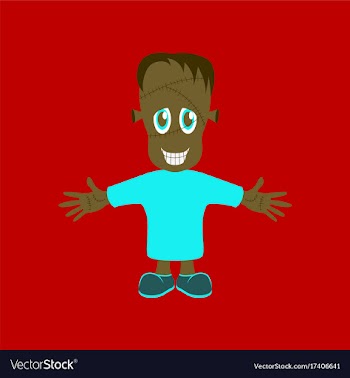 Flat on background of zombie men vector image