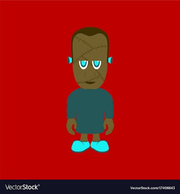 Flat on background of zombie men vector image