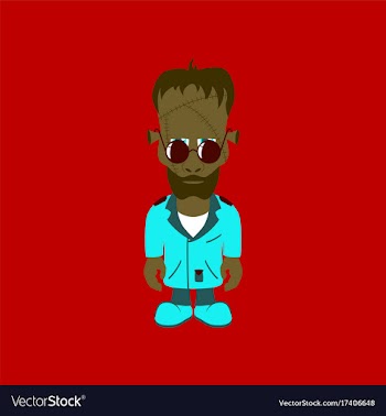 Flat on background of zombie men vector image