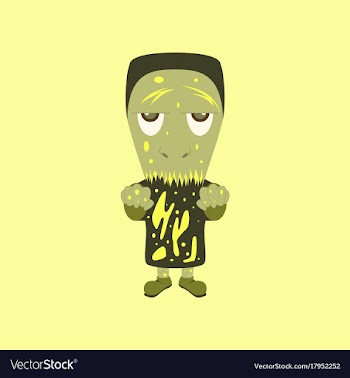 Flat on background of zombie men vector image