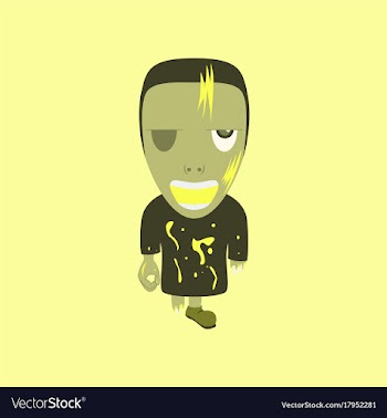 Flat on background of zombie men vector image