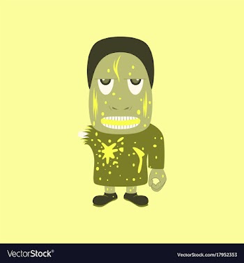 Flat on background of zombie men vector image
