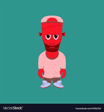Flat on background of zombie men vector image
