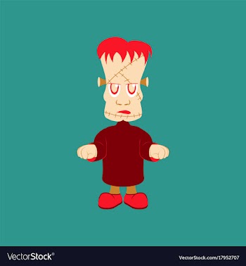 Flat on background of zombie men vector image