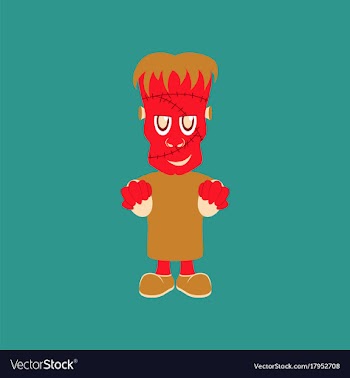 Flat on background of zombie men vector image