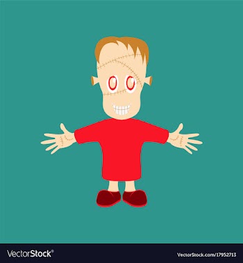 Flat on background of zombie men vector image