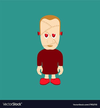 Flat on background of zombie men vector image