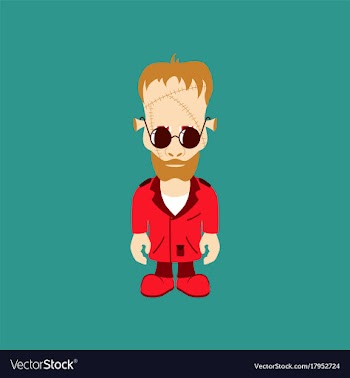 Flat on background of zombie men vector image
