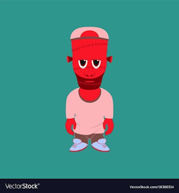 Flat on background of zombie men vector image