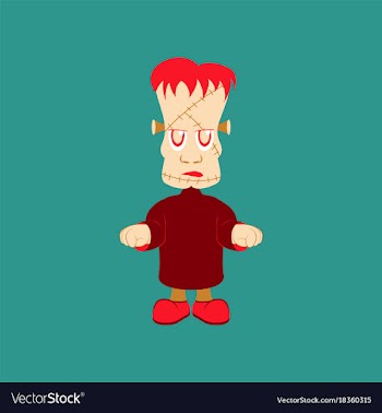 Flat on background of zombie men vector image