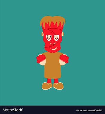 Flat on background of zombie men vector image