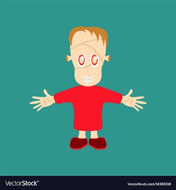 Flat on background of zombie men vector image
