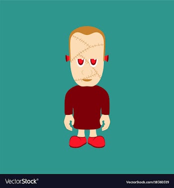 Flat on background of zombie men vector image