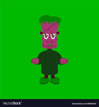 Flat on background of zombie men vector image