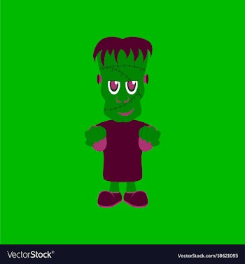 Flat on background of zombie men vector image