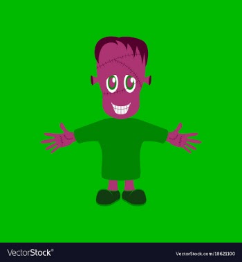 Flat on background of zombie men vector image