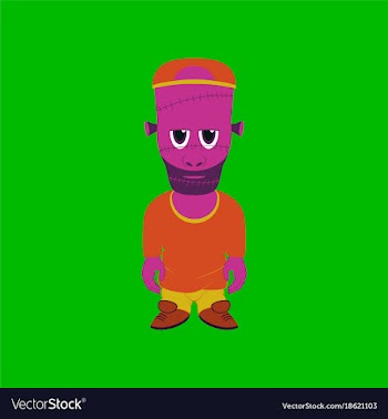 Flat on background of zombie men vector image