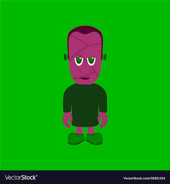 Flat on background of zombie men vector image