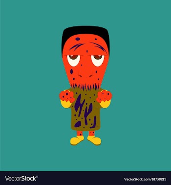 Flat on background of zombie men vector image